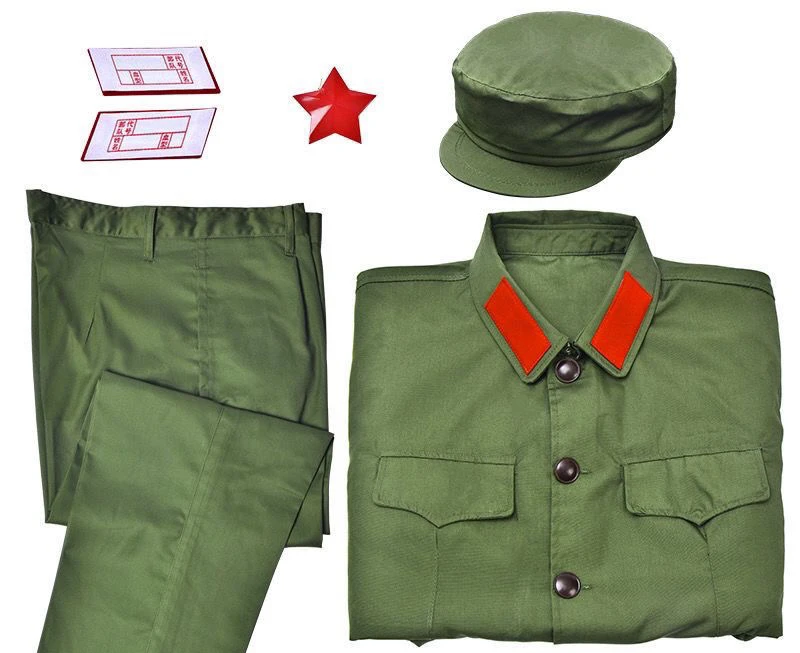 渠道品 军迷服饰65式演出服，怀念过去军绿色老式中老年宽松的确良