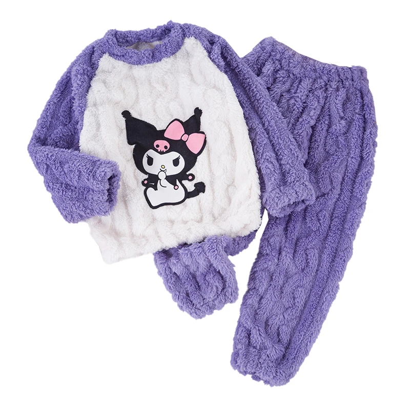 儿童睡衣女孩加厚秋冬季宝宝居家卡通气质女童法兰绒套装家居服