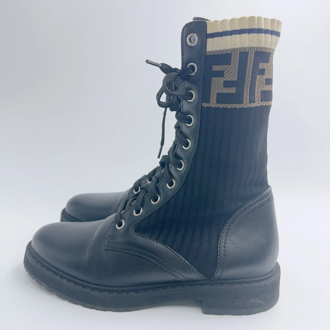 36码/98新/Fendi/芬迪 半印马丁靴/ys00160
