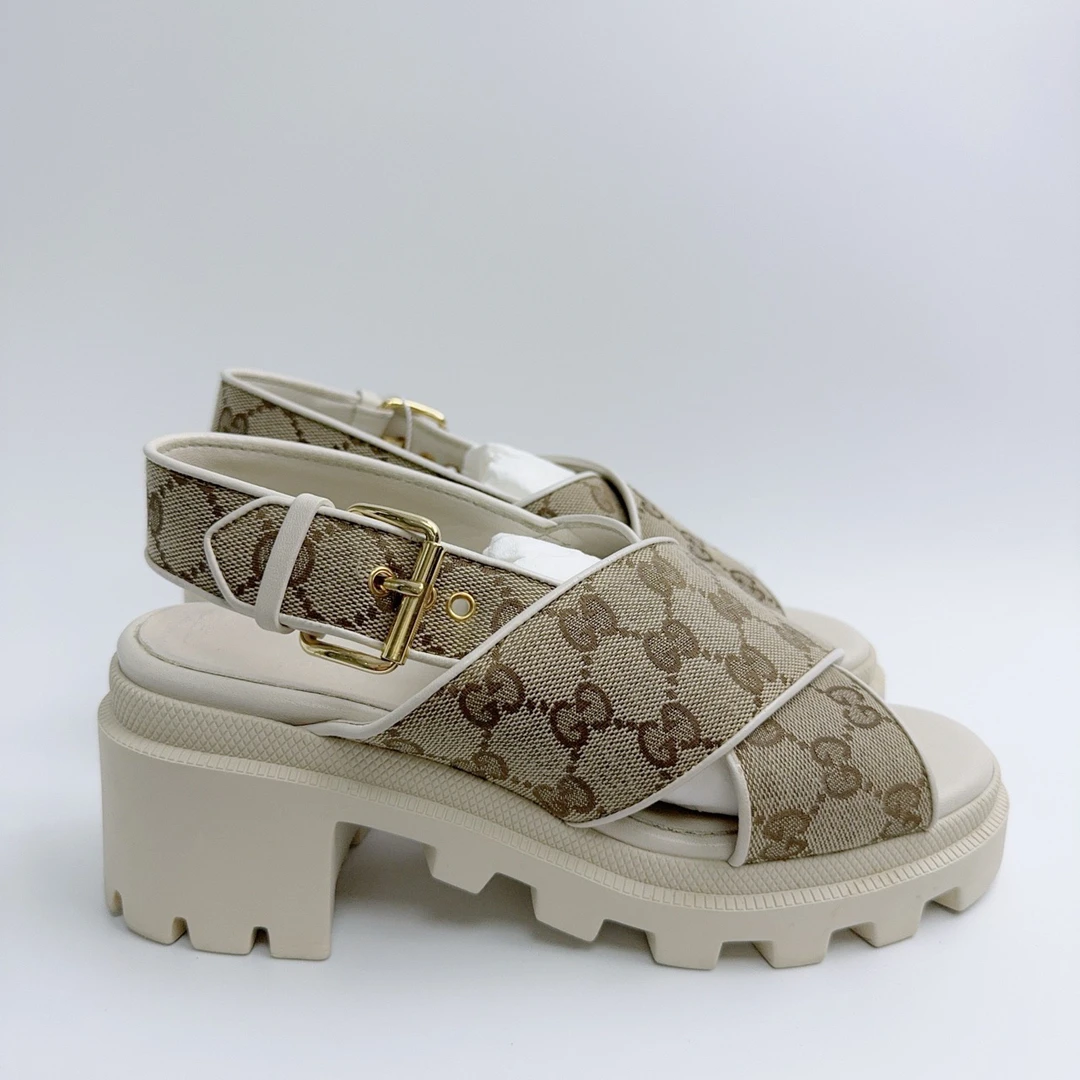 37码/98新/Gucci/古驰 满印厚底凉鞋/ys00177