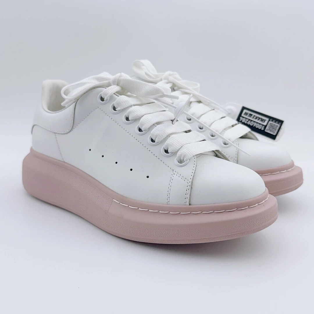 98新/麦昆/Mcqueen38码/裸粉色全皮厚底小白鞋/YM00653