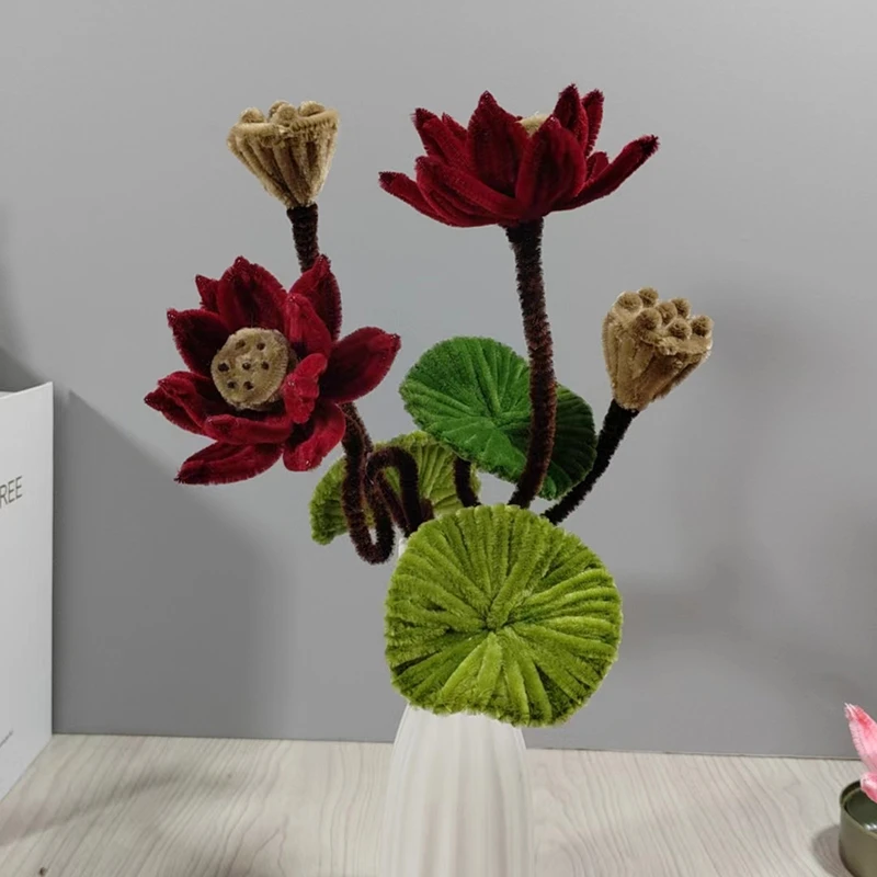 扭扭棒古风荷花材料包（非成品不含花瓶）