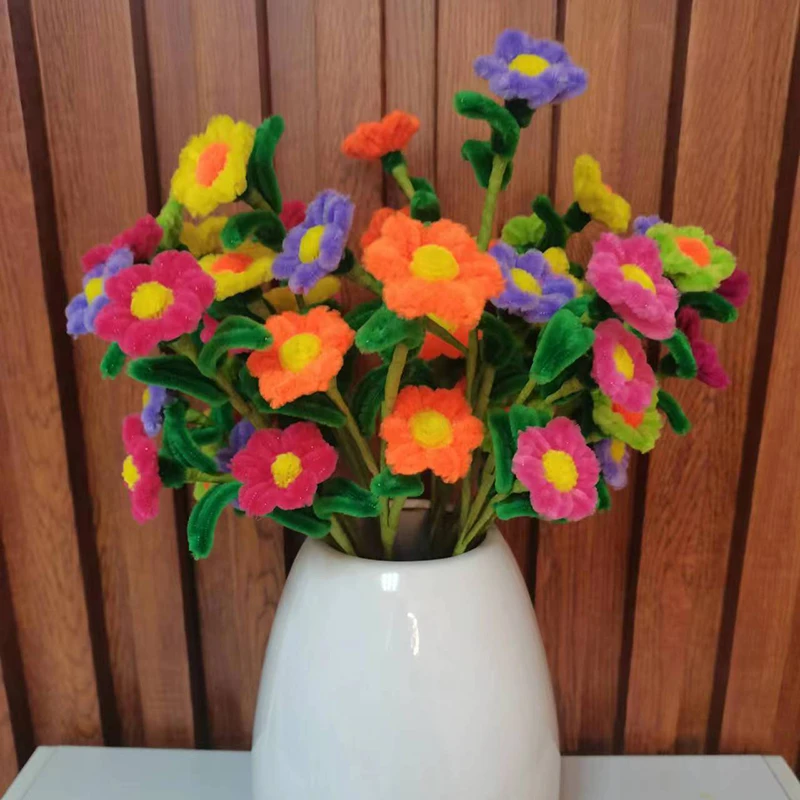 扭扭棒多彩幸福花成品花束