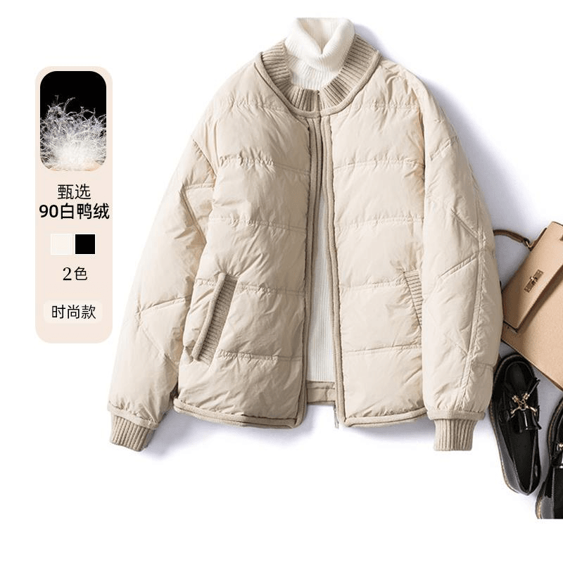 羽绒服女冬季短款2023年新款时尚洋气爆款白鸭绒轻薄棒球外套