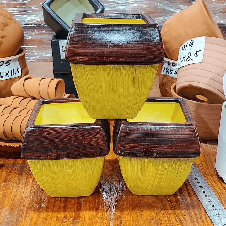 红陶20CM以下10×13方盆三个