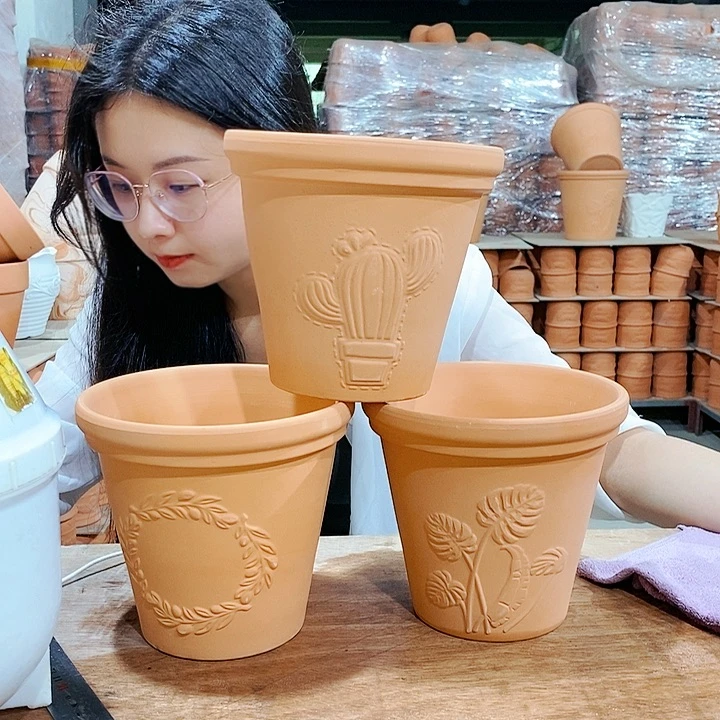 红陶20CM以下16×15三个花