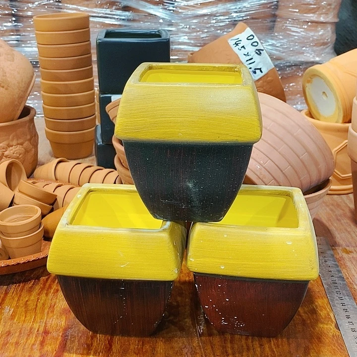 红陶20CM以下10×13方盆三个