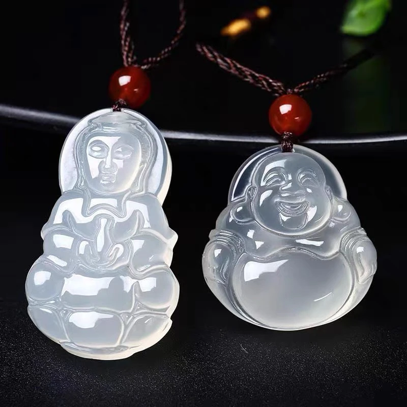福利款礼物正品保真手工雕刻纯天然大肚佛观音玛瑙玉髓吊坠无染色