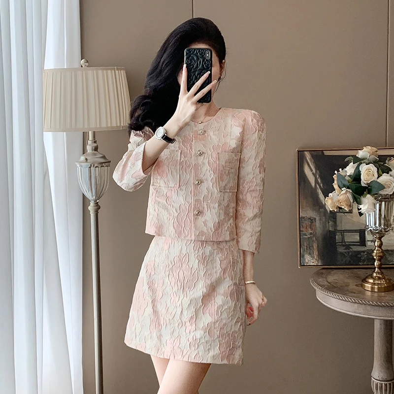 新中式小个子时尚套装女2024年秋季新款名媛气质时髦半身裙两件套