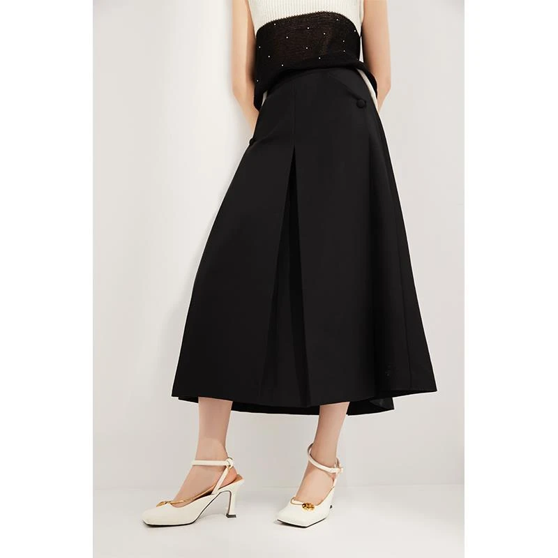 NANA直播胶囊系列斜插扣设计挺括半身裙 C2106022DQ2百搭小众显瘦