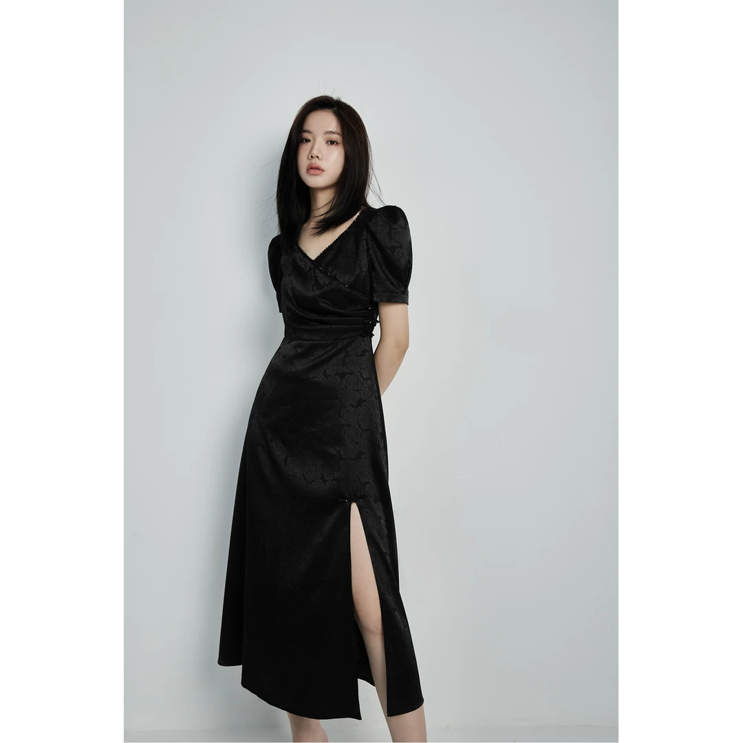 nana国风复古套装旗袍领古典中式连衣裙C2105124XS2+C2106077DQ2