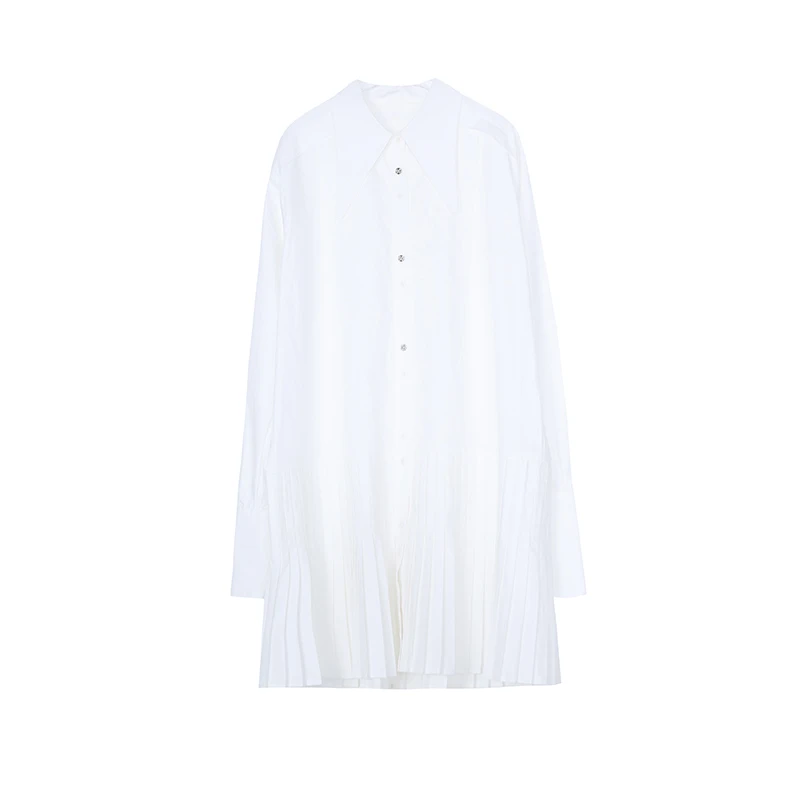 nana连衣裙白色衬衫裙简约气质不规则长袖C230213LY2SS