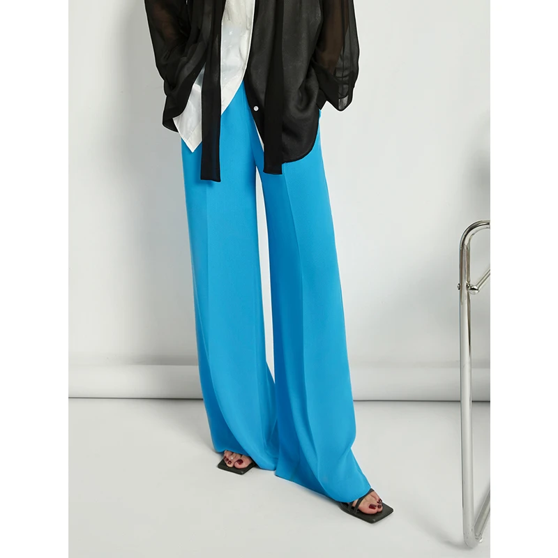 NAVST高腰阔腿裤V领马夹套装女夏季复古显瘦港风C2104060CK2