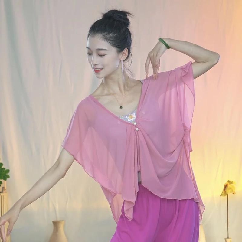古典舞纱衣女宽松蝙蝠袖显瘦身韵飘逸仙气练功服中国舞演出舞服装