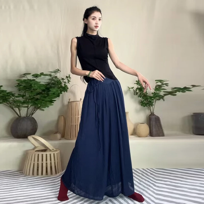 古典舞蹈服女宽松透气飘逸阔腿现代舞裙裤中国风舞韵练功裤演出服