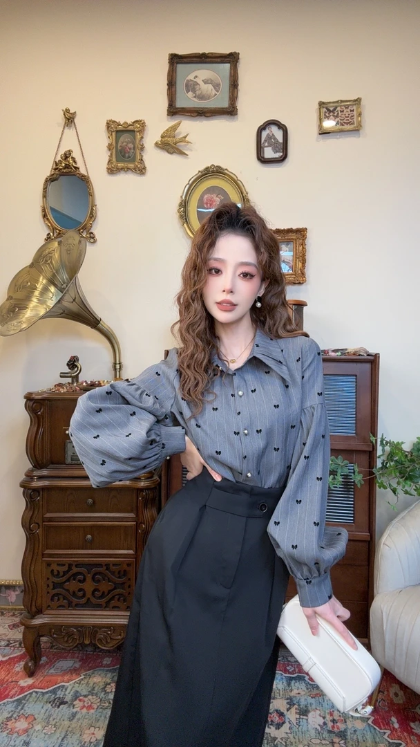 【十一港风】复古气质小众高级感通勤衬衫Y3922