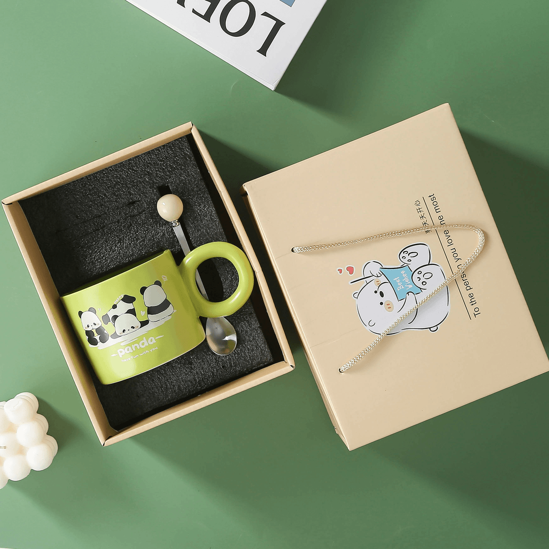 卡通可爱陶瓷马克杯女生情侣高颜值水杯子小众创意设计家用伴手礼