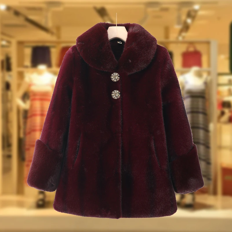 中老年人中长款高贵外套女奶奶冬装加绒加厚妈妈老人洋气大衣