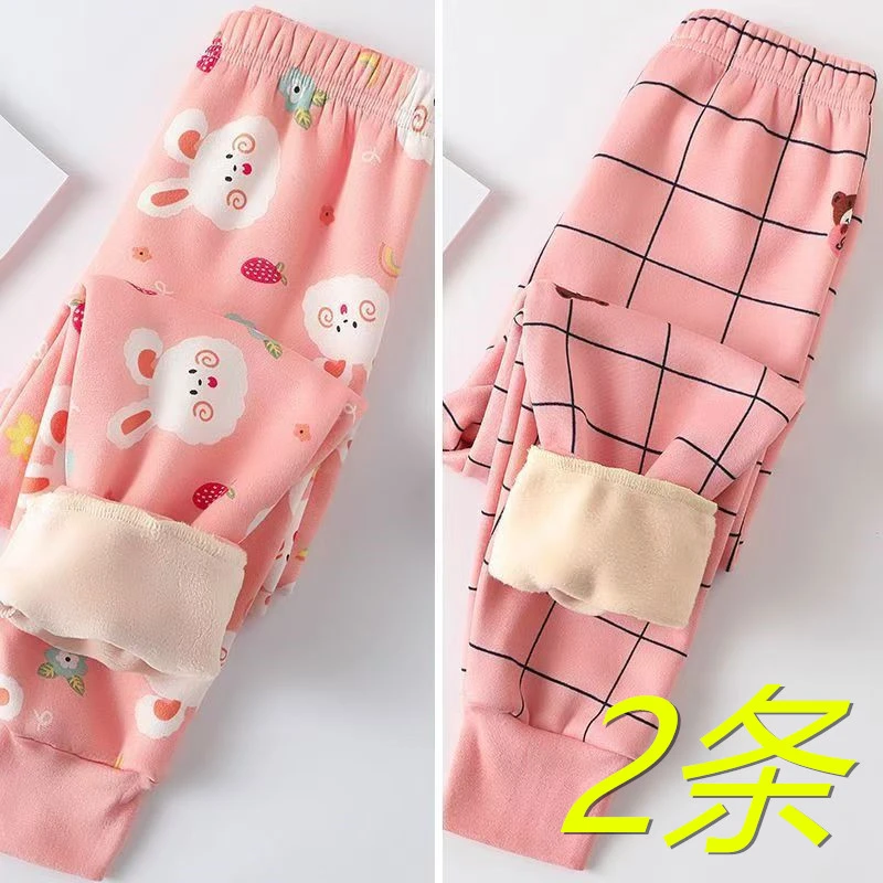 女童保暖裤加绒秋冬儿童加厚棉裤女孩一体绒内穿打底裤女宝宝绒裤