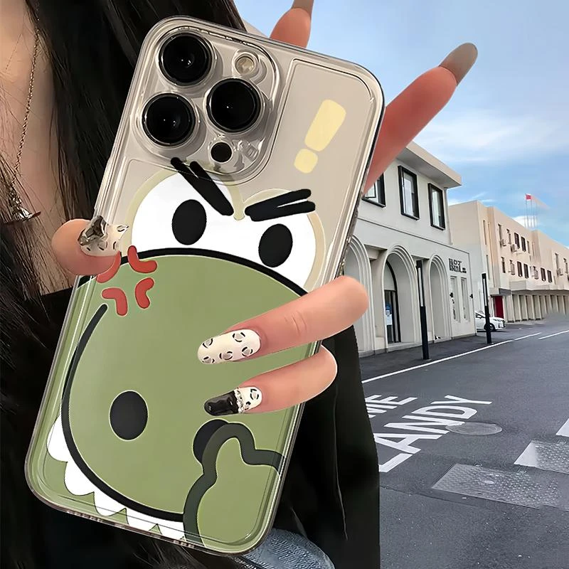 抠鼻卡通iPhone15/14手机壳13龙年太空壳ins风潮苹果13/12/11软壳