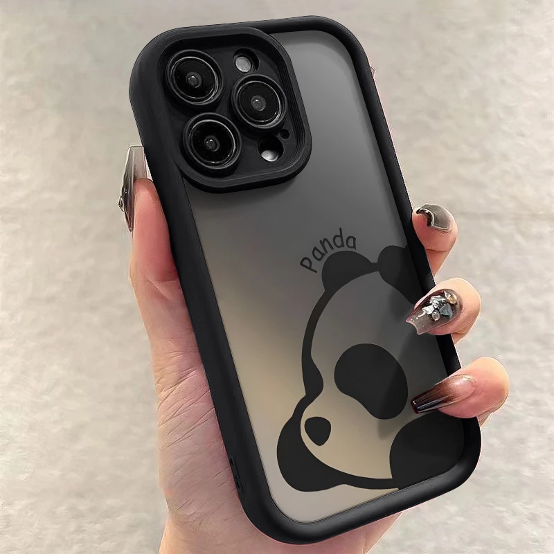 熊猫趴着iPhone15/14手机壳13龙年肤感磨砂可爱苹果13/12/11软壳
