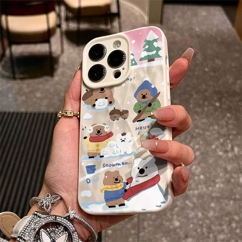 玩雪椒熊 LY苹果15/14/13褶皱高级磨砂肤感新款ins风11/xs/xr软壳