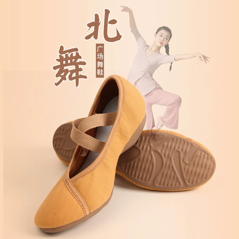 北舞舞蹈鞋橡胶底女软底新款舞鞋广场舞鞋古典舞跳舞鞋交谊舞女鞋
