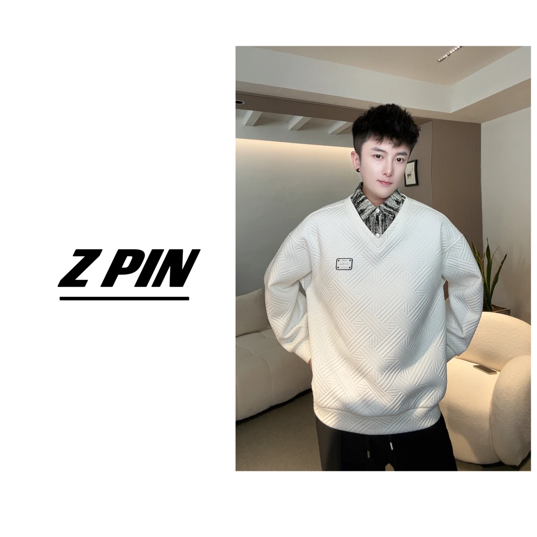 （下里巴）2024冬季新品百搭假两件宽松休闲潮流时尚拼接卫衣W-752