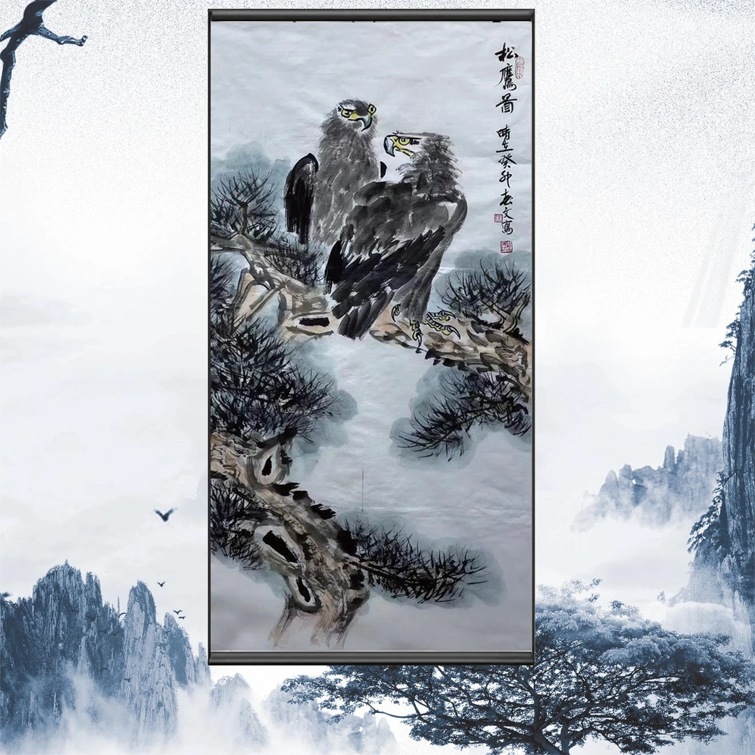 大红袍画家—徐春文—《松鹰图》