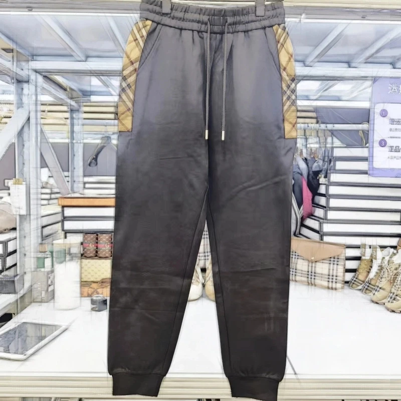 【JIE】休闲轻奢格纹侧边款卫裤