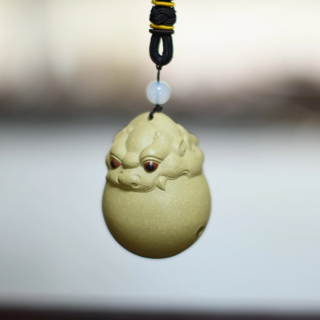 貔貅铃铛挂件 宜兴紫砂纯手工茶宠摆件可养茶玩原矿茶具精品金蟾