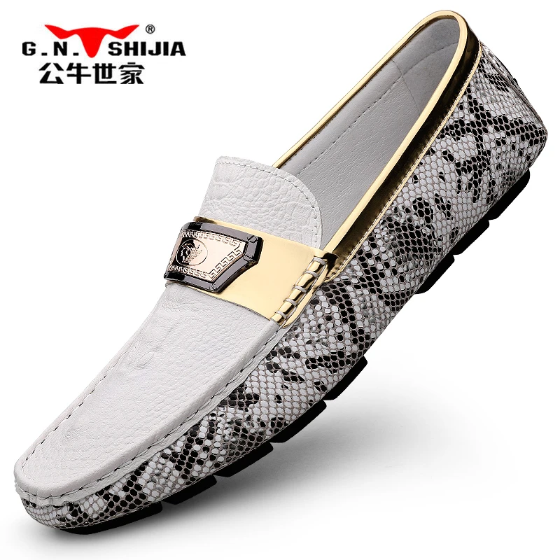 公牛世家皮鞋男一脚蹬轻便豆豆鞋商务正装休闲皮鞋软底舒适乐福鞋