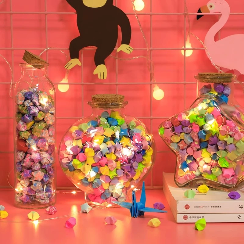 【多洁】许愿瓶星星瓶幸运星玻璃瓶折纸装星星瓶子五角星送生日礼物