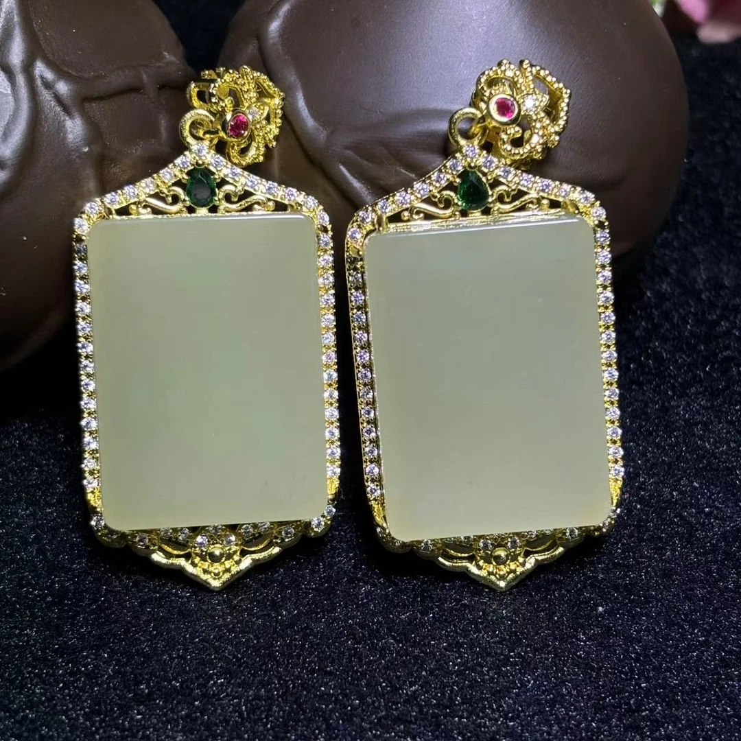 面面来财珠宝q-HT4639-和田玉圆无事牌-配链绳-多样性发其一