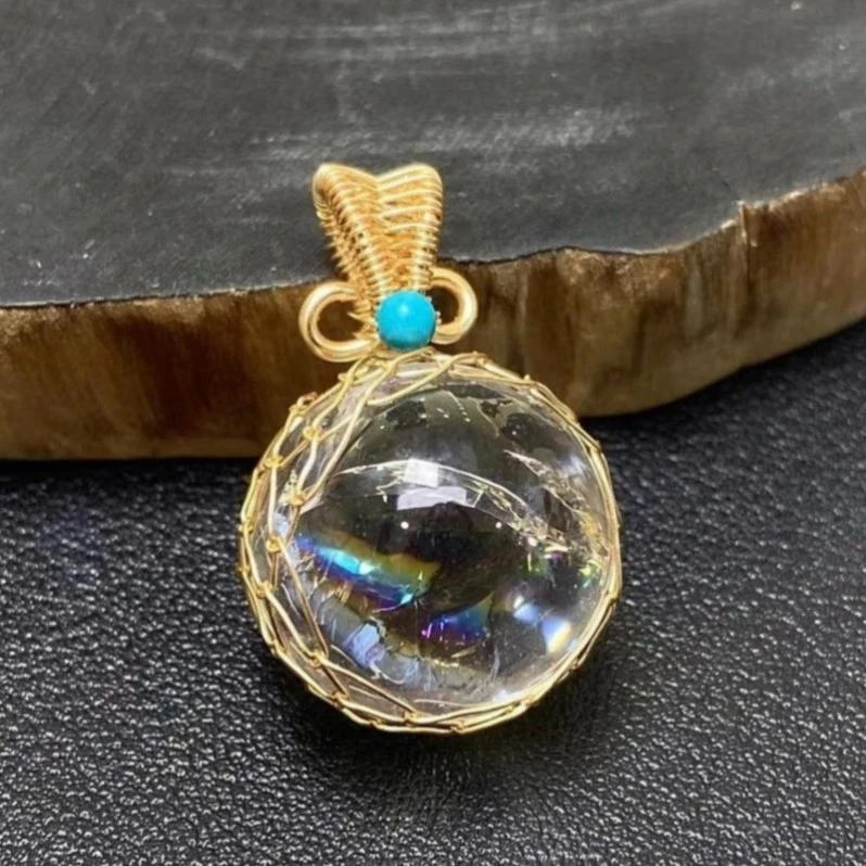 面面来财珠宝 CT3134-白阿赛水晶吊坠-配链子