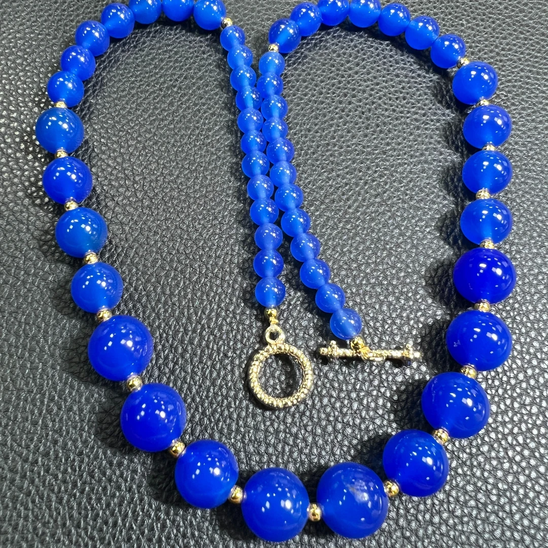 S680卡6卡8卡10卡12左右-天冰天空之蓝玛瑙蓝项链