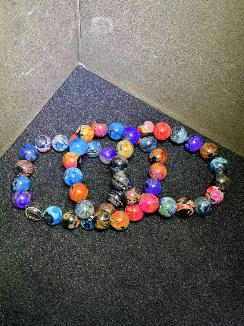 S7428卡12左右-星际蓝玛瑙手串-多样性发其一