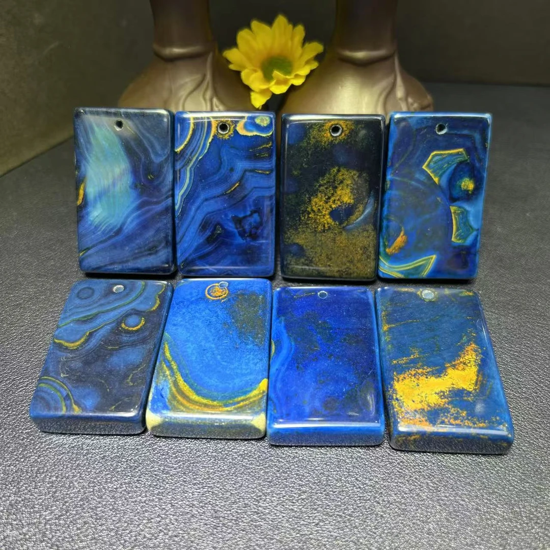 S6332-金郁蓝金玛瑙蓝无事牌-多样性只发一件/配绳-