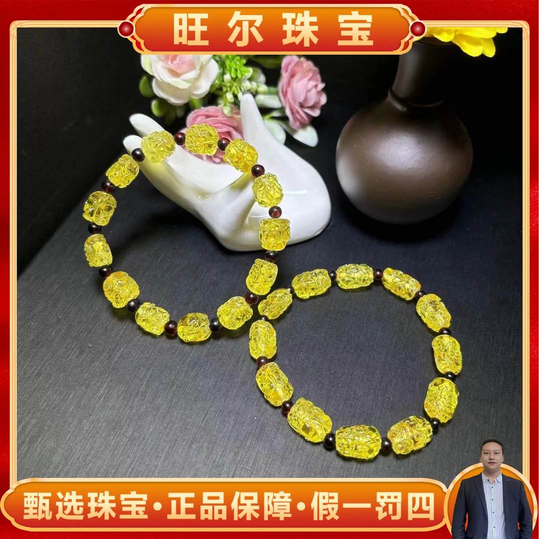 面面来财珠宝M2580琥珀金珀-血翳珀小号貔貅手串-多样性发其一