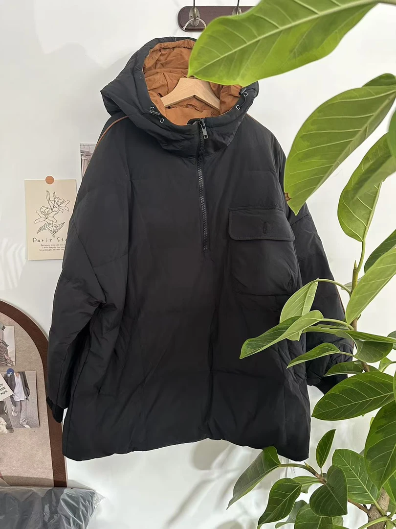 山茶服装店｜新款女士休闲宽松半拉链套头外套