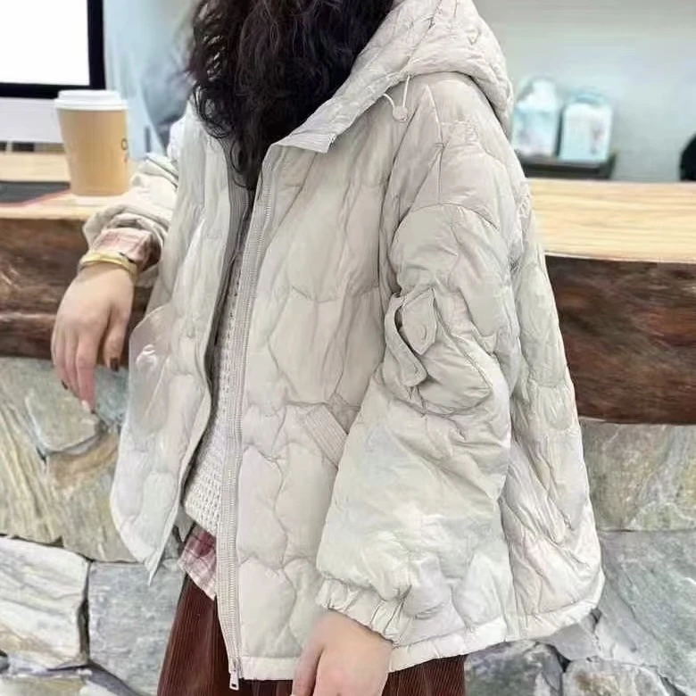 山茶服装店｜连帽女短款轻薄宽松休闲外套冬季新款网红时尚出游