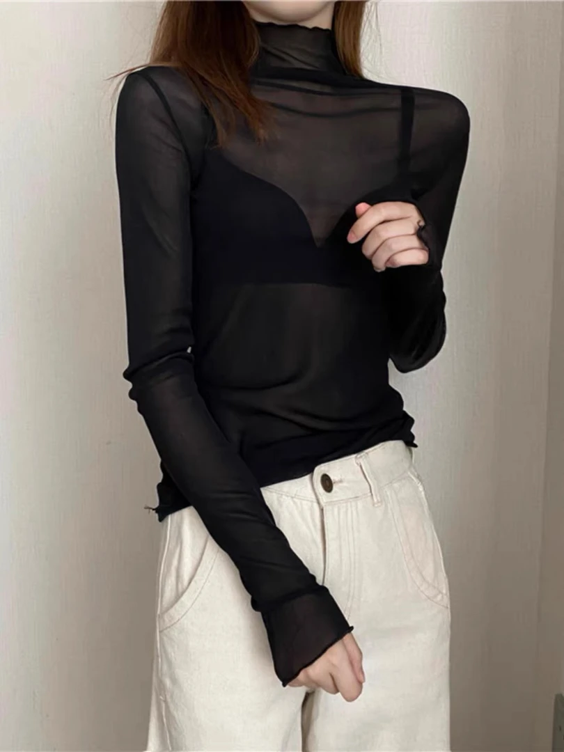 山茶服装店｜网纱打底衫