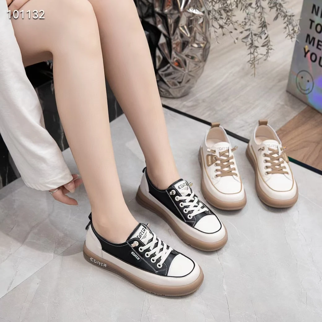 《6631》小白鞋女士2024春秋新一脚蹬牛筋软底鞋懒人平底休闲板鞋
