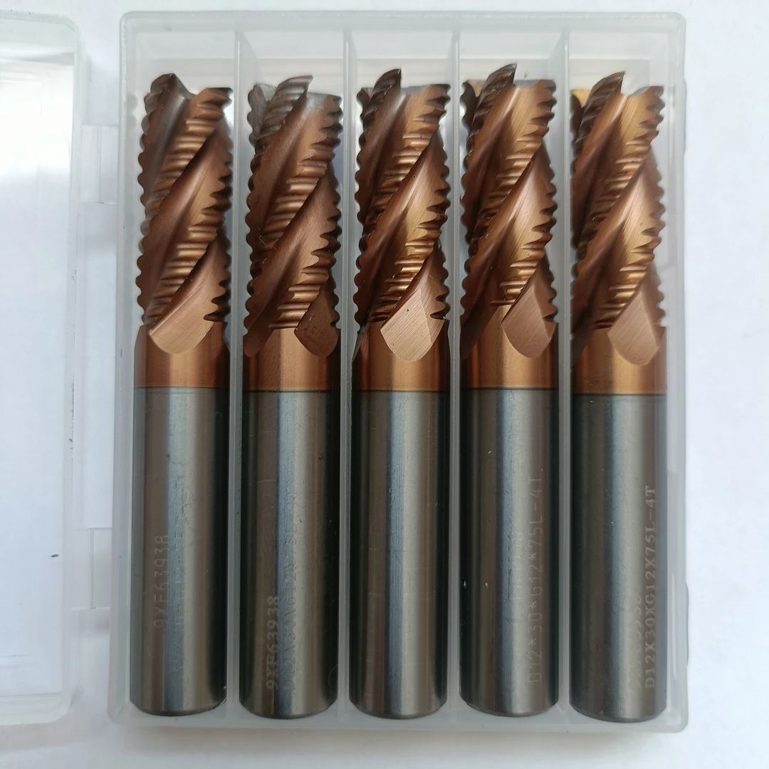 12厘75长粗皮铣刀 12mm 60度4刃暴力开粗波纹粗皮铣刀