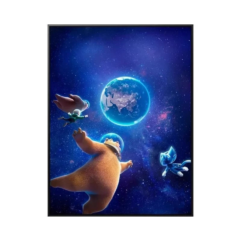 熊出没伴我熊芯数字油画DIY填色熊大熊二儿童卡通亲子手绘涂鸦画