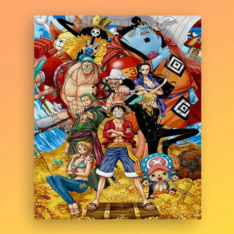 diy数字油画油精致艺术彩画航海王多种复杂儿童大人青绿手工定制