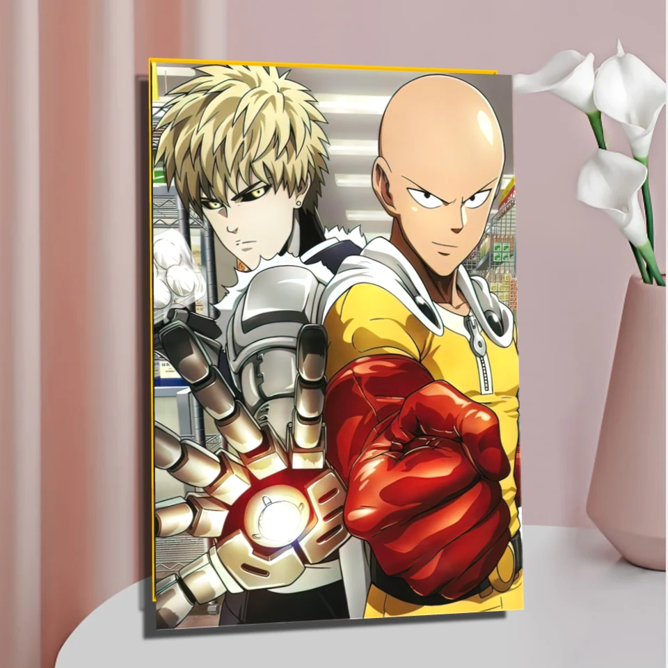 一拳超人杰诺斯炼金术师日式卡通动漫人物手绘涂鸦diy数字油画