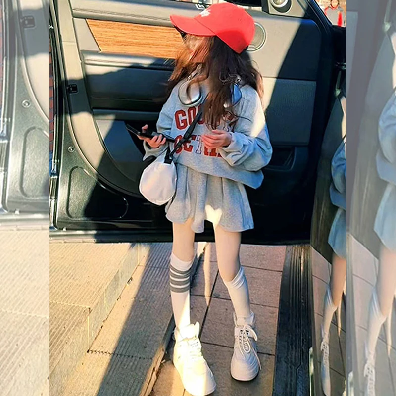 女童春季运动卫衣套装裙2025新款时髦儿童春秋两件套时髦网红衣服
