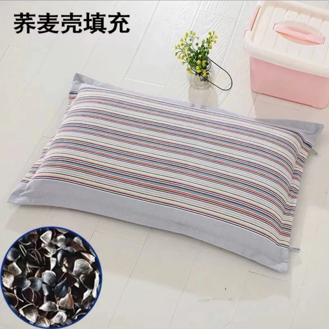 【粉丝浮力】棉老粗布荞麦壳填充枕头成人款 5斤重
