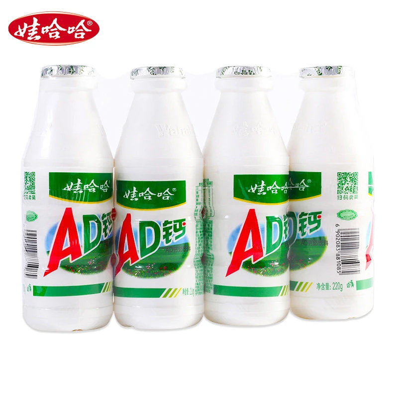 娃哈哈AD钙奶风味饮料220g*4瓶大瓶好喝的儿童饮料